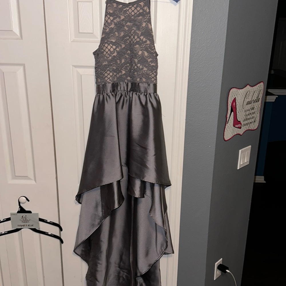 Ballgown dress. Silver and purple. Size 11